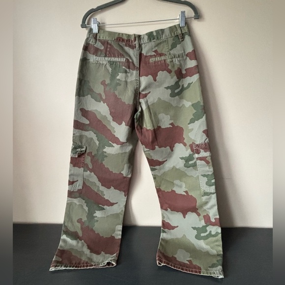 NEW ZARA Sz 6 Cargo Wide Leg Pants Camo - Picture 5 of 12
